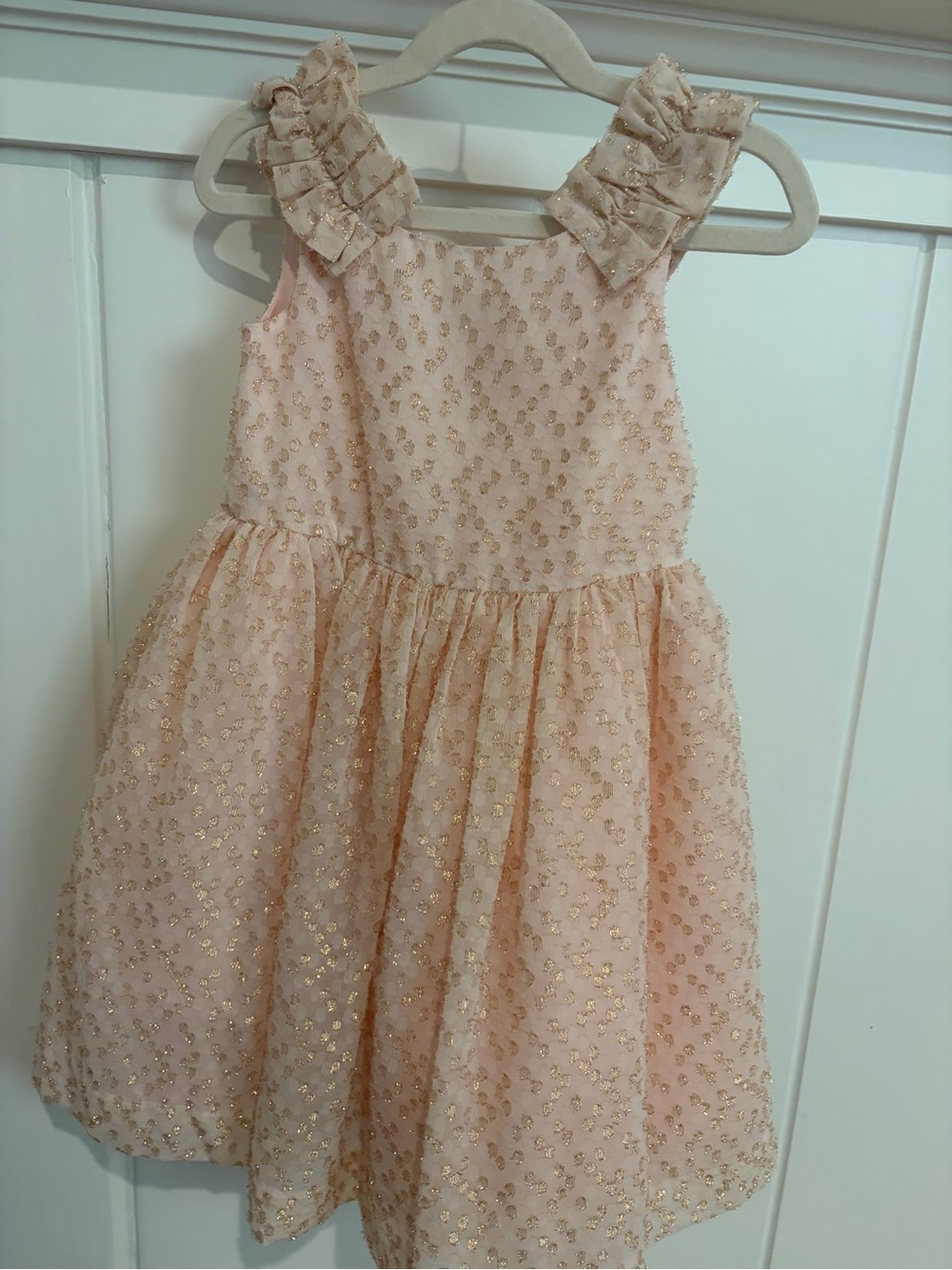 Janie and Jack party Pink Dress with Gold accents